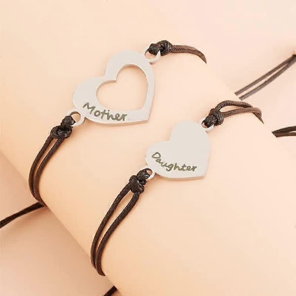 Mor Datter Armbånd til 2,3, til Mor, Mor og Mig Hjerte Matchende Ønske Armbånd Sæt Kvinder Piger - -
