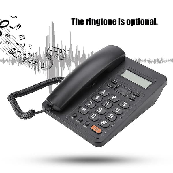Kablet fasttelefon med nummerpresentasjon for hjemmekontor og hurtigoppringing