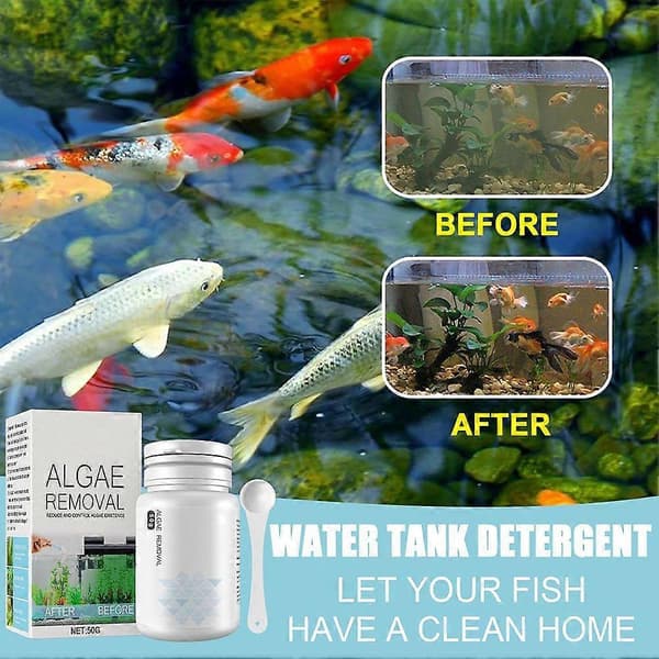 Multifunktionel Algefjerner Akvarium Vandrensning Algefjerningspulver 50g size:Algae Removal Powder