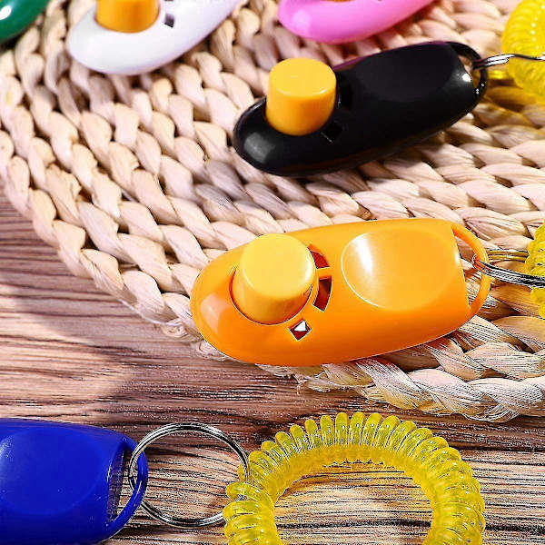 Klicker för hundträning med handledsrem, 7-pack
