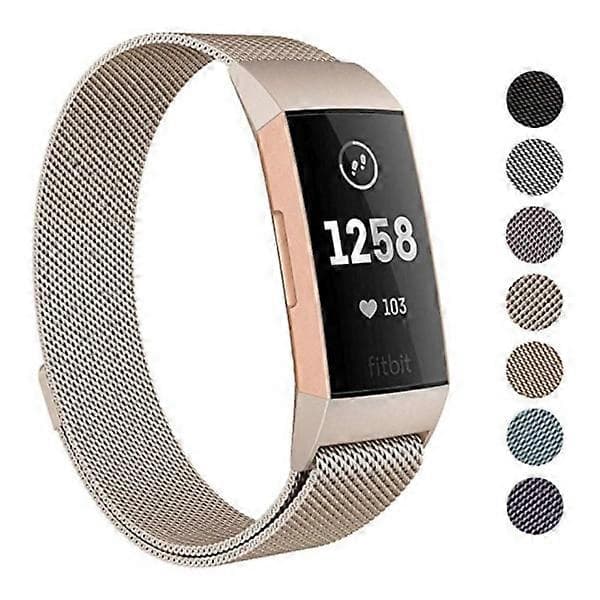 Metallarmband Fitbit Charge 4/3 Champagne Guld 200mm