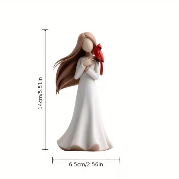 Denna mattröda papegojfigur är perfekt som heminredning. 1PC