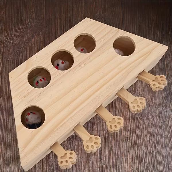 Whack-a-mole kattleksaker i trä, kattlekutrustning 1PC