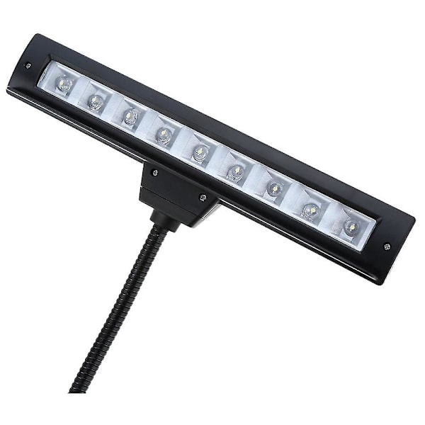 9 Leds Led Læselampe Læselampe Bordklemme Lampe Til Klaver Noder Stativ Sort
