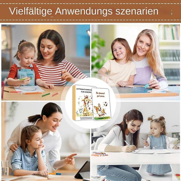 Inspirerande kort för barn, 32 tyska positiva affirmationskort