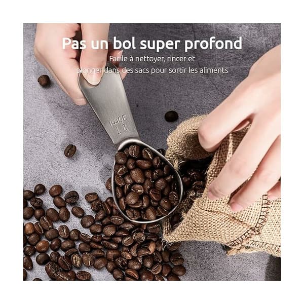 U-Button 15 ml & 30 ml kaffemåleske lavet af holdbart 18/8 rustfrit stål