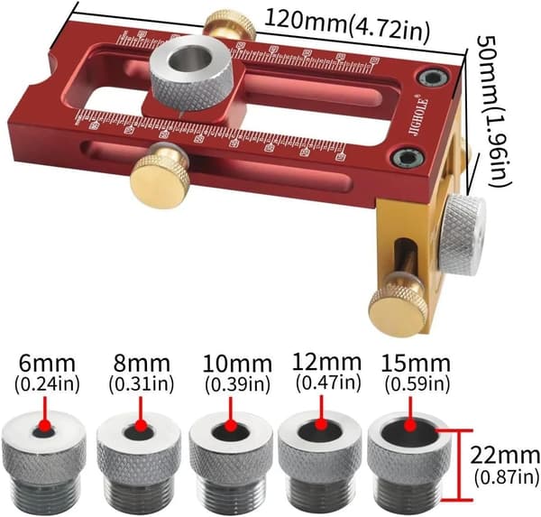 2-i-1 dyvel jig – Justerbart lommehul boreguide sæt