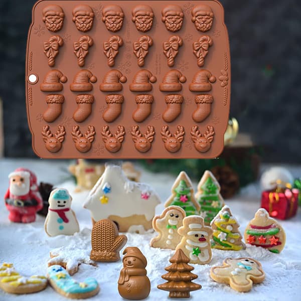 Julchokladform i Silikon med 6 Mönster