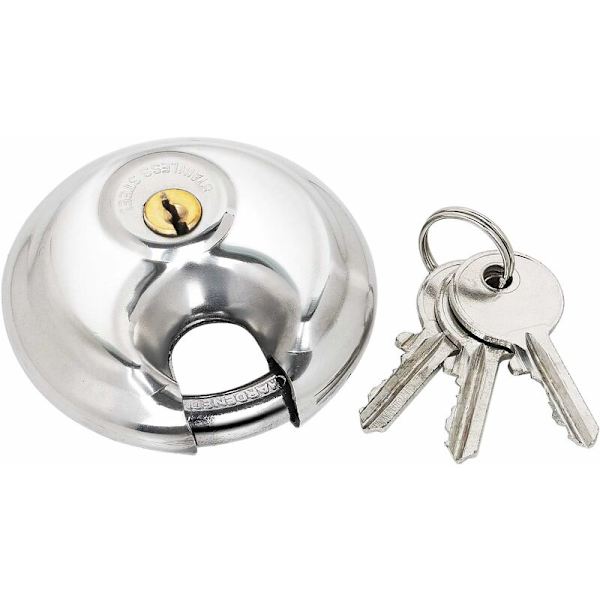 2 runde sikkerhetslåser Robuste for utendørs bruk, 70 mm lås for boder, garasjer, porter