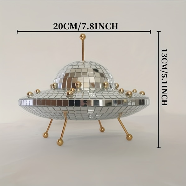 Diskokula UFO-Dekoration - Metallisk Reflekterande Effekt silver