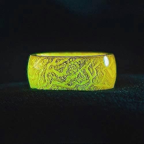 Lysende Ring, der Gløder i Mørke, Unisex Dekoration Fluorescerende Ring Ornamenter Smykker til Kvinder Mænd, Gul, 1111