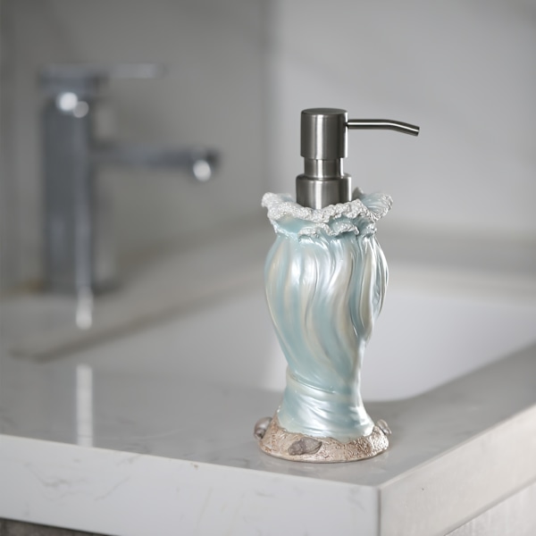 Minimalistisk og moderne bølgeskalsformet sæbedispenser blue