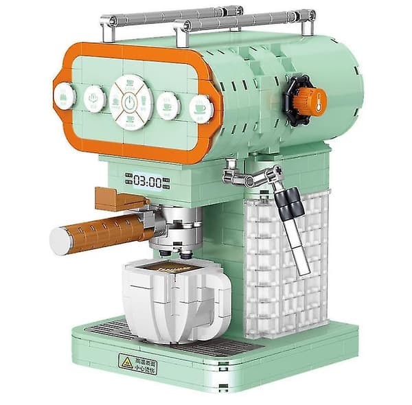 Retro byggeklods-simulering kaffemaskine, simulering mini model samleklodser legetøj gør-det-selv sæt gaver til børn