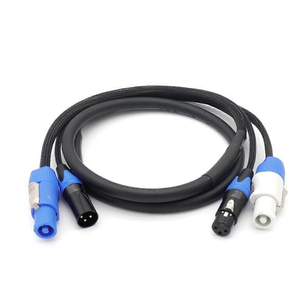 Højkvalitets Powercon 3-Pin XLR Combo Kabel 5m DMX512 Power Con Kabel