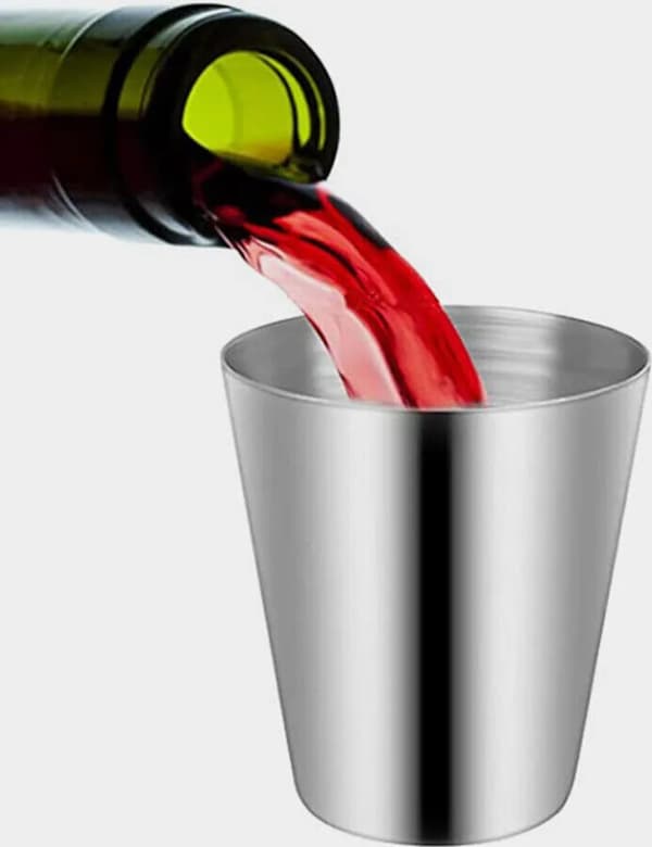 Sæt med 10 genanvendelige snapseglas i rustfrit stål, stabelbare kopper - 45 ml pinch vodka tequila snapseglas
