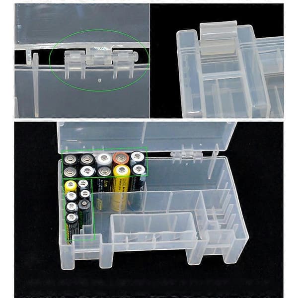 Plastik Batteri Opbevaringsboks Etui Holder Organizer til AA AAA Batteri