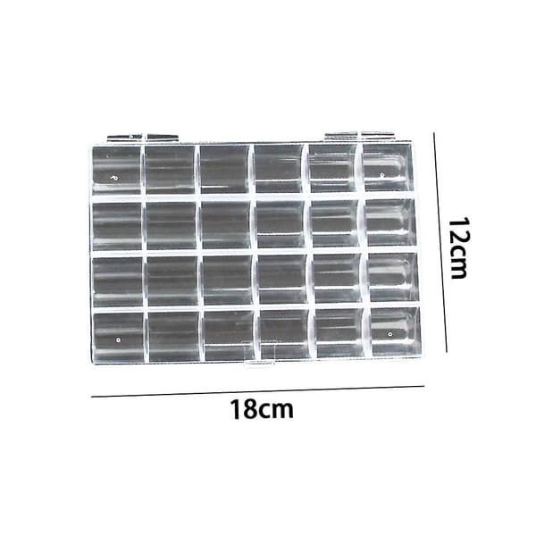 24-Ruts Nagelborrbox Plast Nagelbox Smyckesbox Heminredning