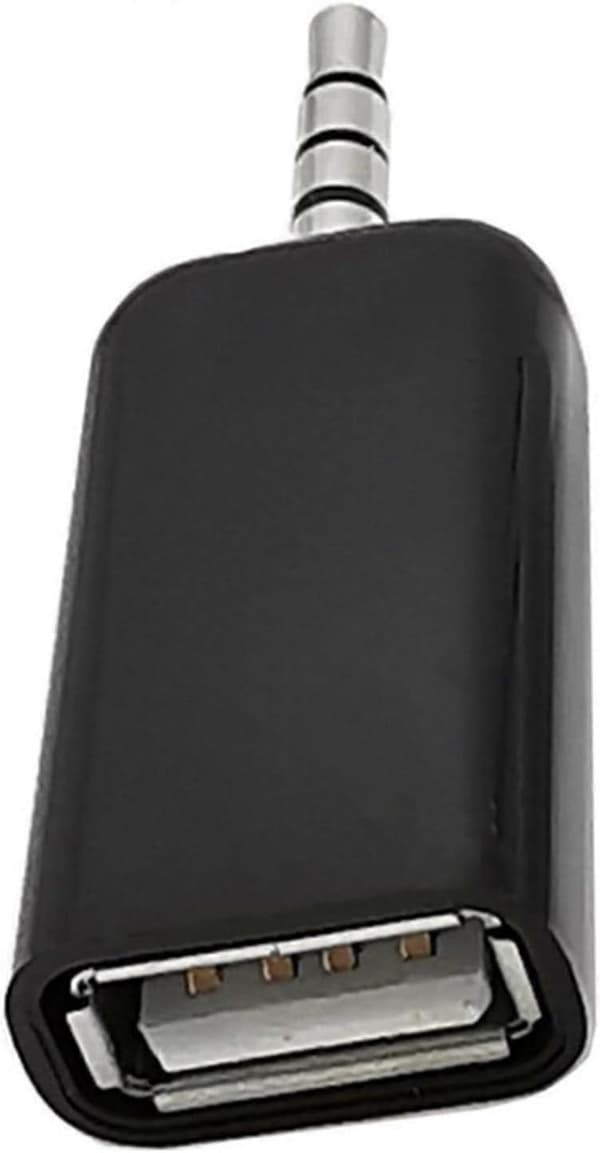 Auxiliary til USB Adapter 3,5 mm Han til USB 2.0 Hun Konverter til Bil Audio MP3 Afspilning Sort