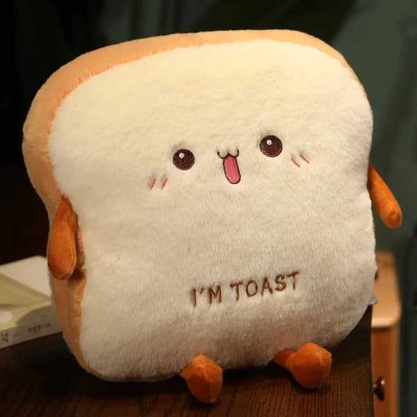 Rolig Toast Reseplats Varm Handske Sov Kudde Söt Fluffig Bröd