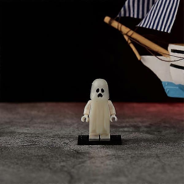 2025 Halloween Serie Byggeklodser Lysende Smilende Spøgelse Model Actionfigurer size:B