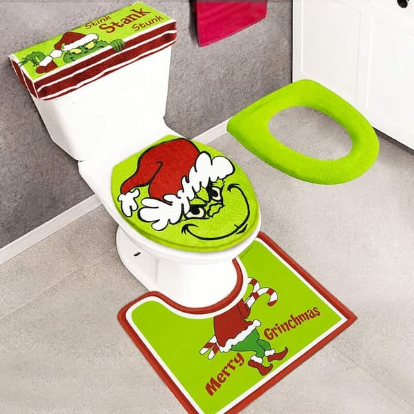 Julgrinch toalettlock ottoman dekoration