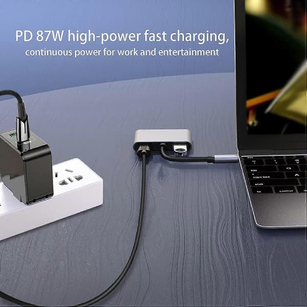 2025 Seneste Model 4K 4 i 1 USB C til Dobbelt HDMI Konverter, MultiScreen Strømadapter Hub, USB3.0