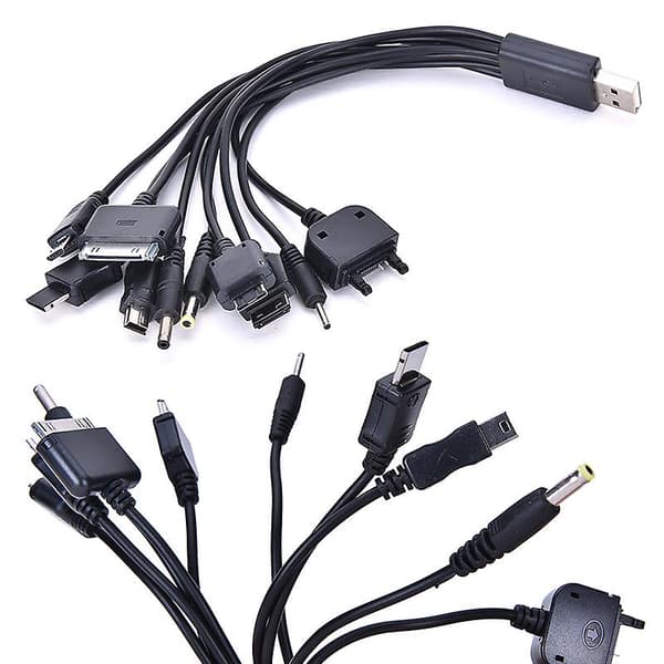 10-i-1 Universell Multifunktionell USB-laddningskabel för Mobiltelefon
