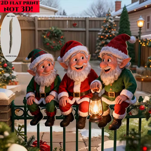 Tre julenisser julepynt