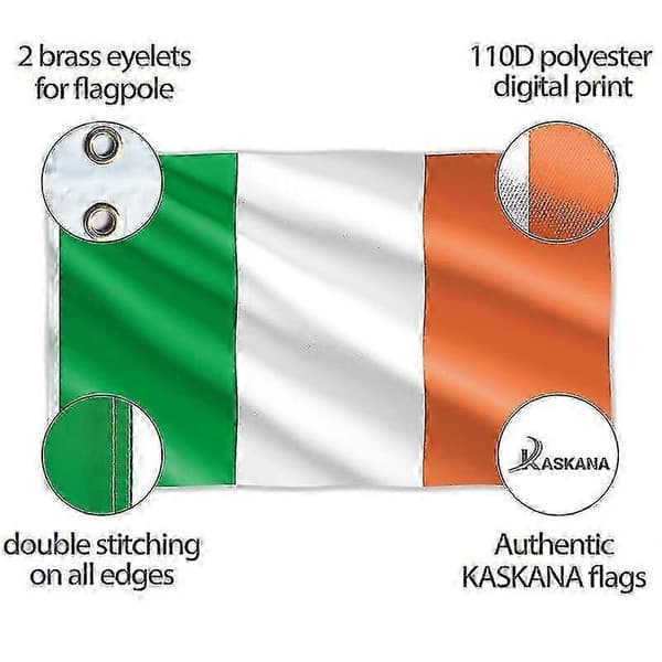 Irsk flagg Irland Flagg ire trefarget flagg Dobbel søm 2 maljer Mode 58