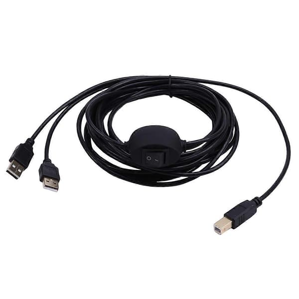 2 i 1 skriverkabel USB A til B hann til hann skriverkabel for skriver splitter for to datamaskiner size:B
