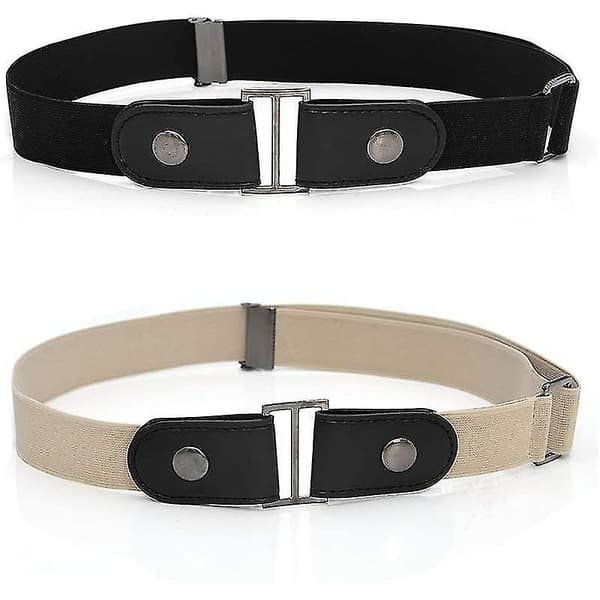 Elastisk belte for damer uten spenne, fritt elastisk midjebelte kompatibelt med kvinner 60cm