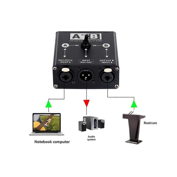 Passiv 2 i 1 Ud eller 1 i 2 Ud XLR Balanceret Lydkilde Switch