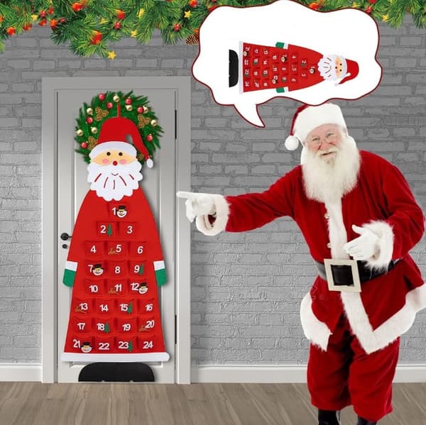 Julekalender med nedtælling, filt julekalender julemand