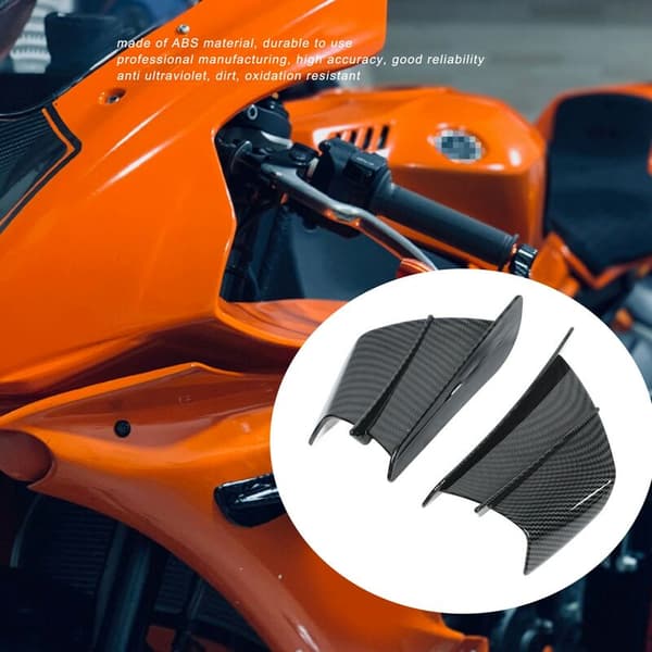 1 par motorcykel aerodynamiska vingar kolfiberstil sidopaneler winglets universell passform