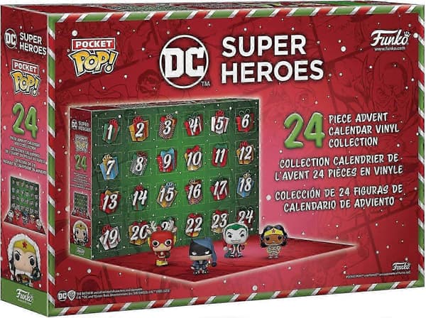 Adventskalender: DC - 24 dager med overraskelser - Samleobjekt-minifigurer - Gaveidé - Blindboks-gave til jenter og gutter - Nedtelling til jul