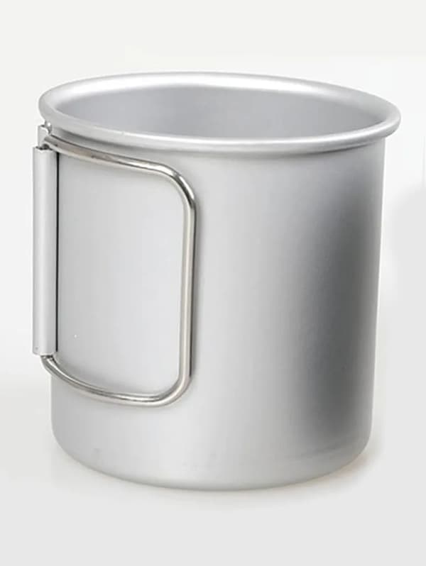 300 ml Campingvattenkopp, Bärbar Vikbar Aluminiumkopp för Utomhusbruk, för Camping Picknick Vandring (Vit)