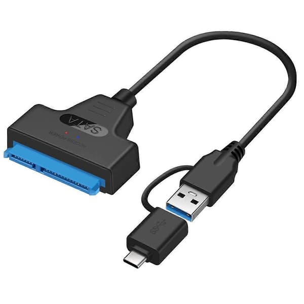 SATA till USB-adapter USB 3.0 och USB C för 2,5-tums SSD HDD med UASP-dataöverföringshastighet