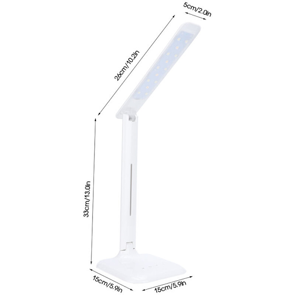 LED-bordlampe dimbar USB-ladeport 5 lysmoduser lesebordlampe