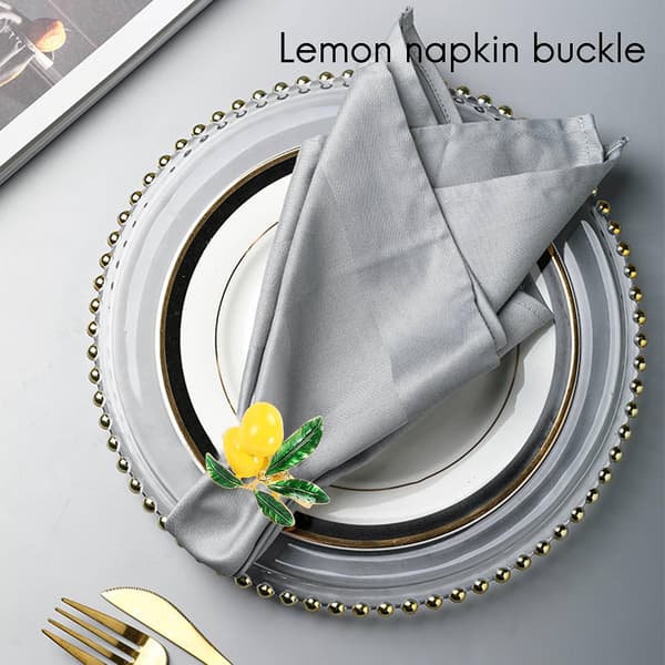 8-pak citron bryllup serviet holder guld serviet holdere