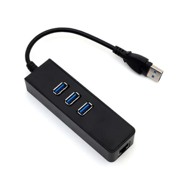 USB 3.0 til Gigabit Ethernet Adapter med Triple USB-porte til Laptop og Desktop