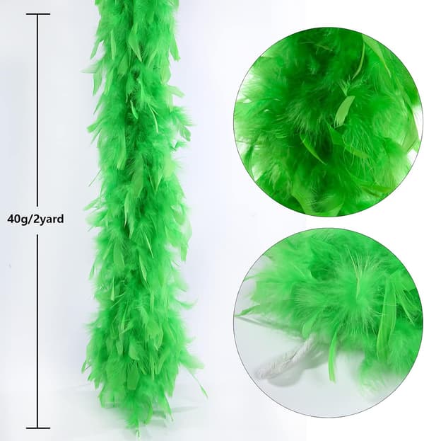 Fjäderhalsduk, 40g pysselmaterial, bröllopsfest Halloween-dekoration (Grön)