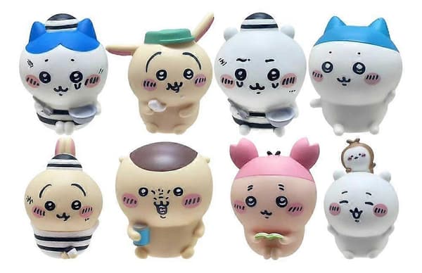 Kawaii Chiikawa Actionfigur, Chiikawa-modeller, 8 stycken