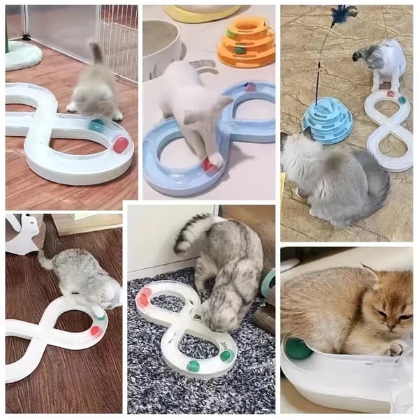 1 interaktiv katte-spinner, kattelegetøjsbræt af plastik 1PC
