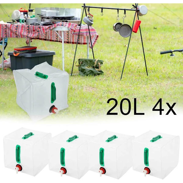 4x 20L vanddunk foldbar dunk foldbar dunk vandbeholder drikkedunk