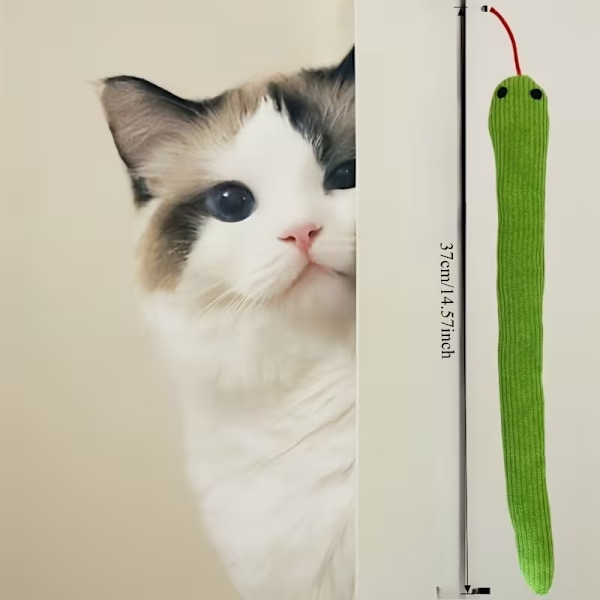 4 Kattelegetøjsslanger | Interaktive Plys Slanger, 37 cm 4pc