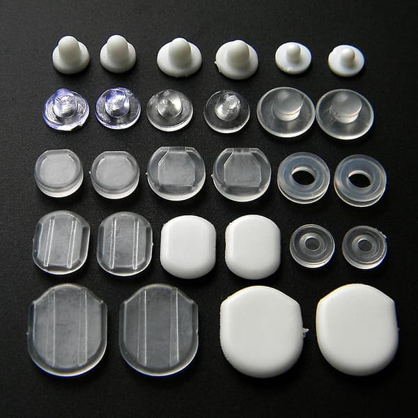 Transparent 100x Silikone Ørepuder Bløde Anti-Smerte Puder til Clip-on Øreringe size:C