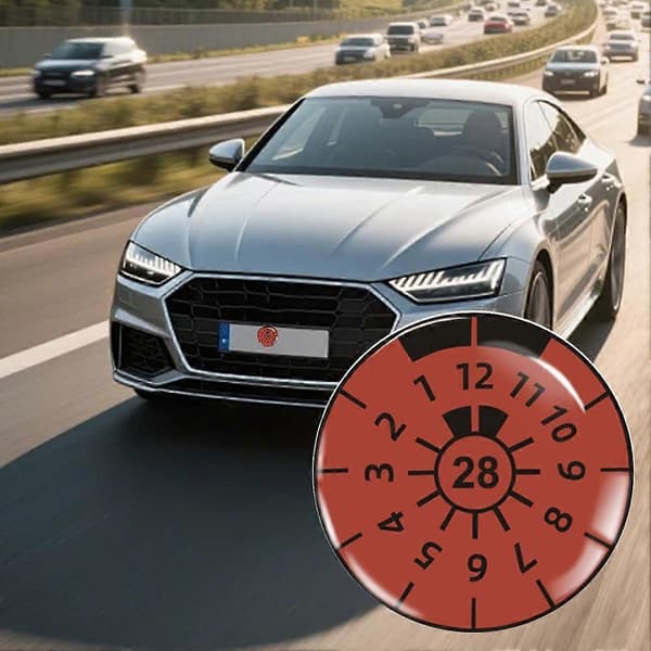 Tysk nummerplade emissions- og synsmærke sæt