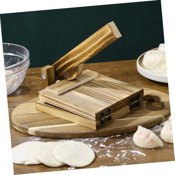 DIY dumpling wrapper-sæt med manuel dejpresse Wood color