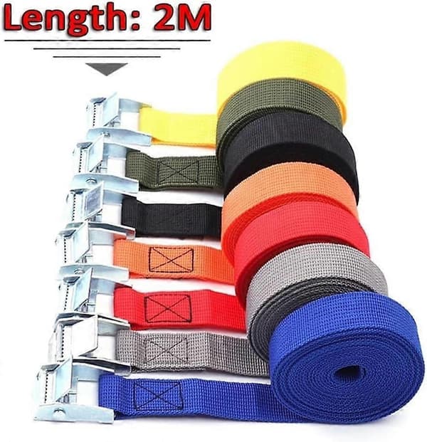 Surringsrem med spænde 2m Nylon Quick Release Tie Down 113 kg Sikring af last Motorcykel ATV Gul Polyester