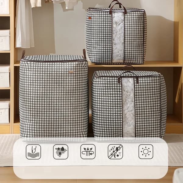 2-pack stora förvaringsväskor, hopfällbara förvaringsväskor med fönster (140L + 180L)